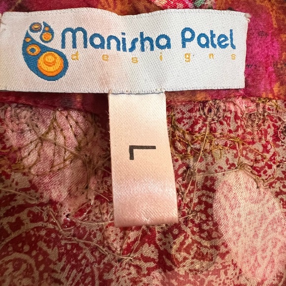 💕Manisha Patel Designs Embellished Boho Paisley Sheer Tunic Top – Size L - Picture 8 of 8